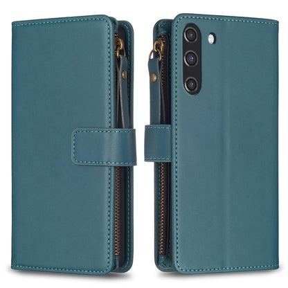 Samsung Galaxy S21 FE 5G Leather Flip Phone Case with Zipper Wallet and 9 Card Slots, Durable PU + TPU Material