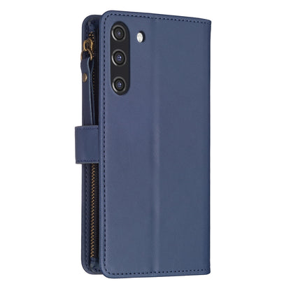 Samsung Galaxy S21 FE 5G Leather Flip Phone Case with Zipper Wallet and 9 Card Slots, Durable PU + TPU Material