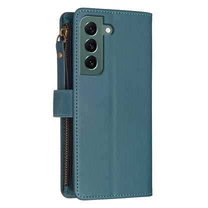 Samsung Galaxy S22+ 5G Leather Flip Phone Case with Zipper Wallet and 9 Card Slots, Durable PU + TPU Material