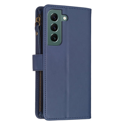 Samsung Galaxy S22+ 5G Leather Flip Phone Case with Zipper Wallet and 9 Card Slots, Durable PU + TPU Material