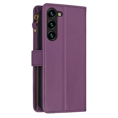 Samsung Galaxy S23+ 5G Leather Flip Phone Case with Zipper Wallet and 9 Card Slots, Durable PU + TPU Material