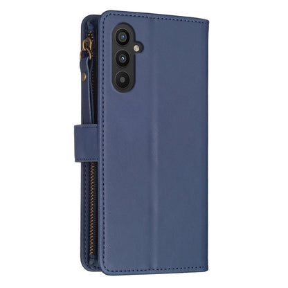 Samsung Galaxy A25 5G Leather Flip Phone Case with Zipper Wallet and 9 Card Slots, Durable PU + TPU Material
