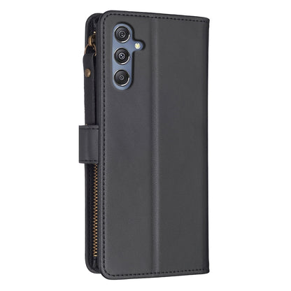 Samsung Galaxy M34 5G Leather Flip Phone Case with Zipper Wallet and 9 Card Slots, Durable PU + TPU Material