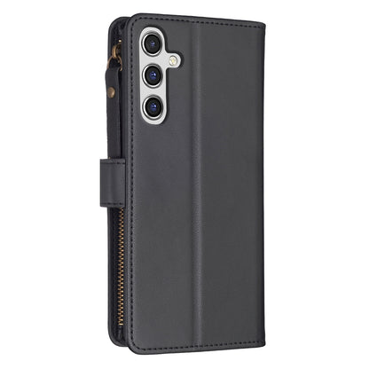 Samsung Galaxy A35 Leather Flip Phone Case with Zipper Wallet and 9 Card Slots, Durable PU + TPU Material