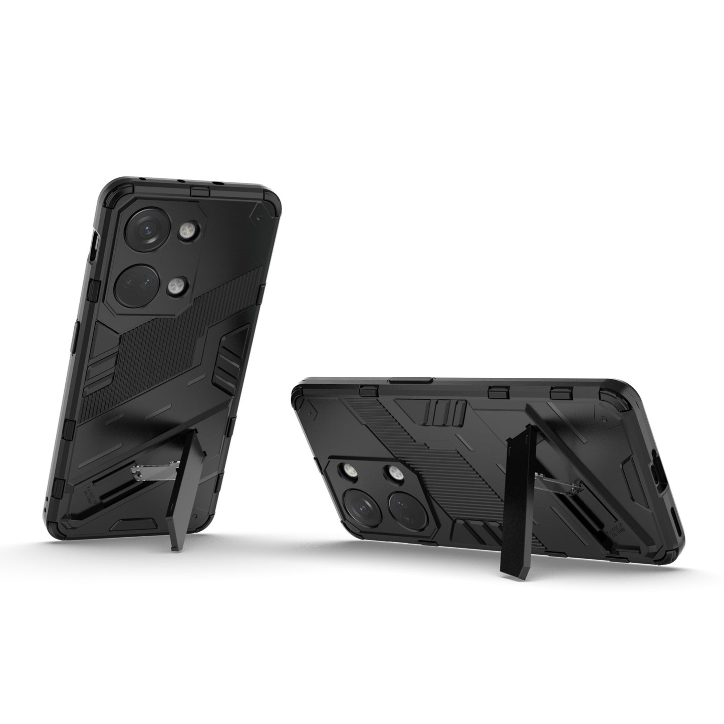 OnePlus Ace 2V Punk Shockproof Phone Case - Punk Armor 2-in-1 PC + TPU with Invisible Holder