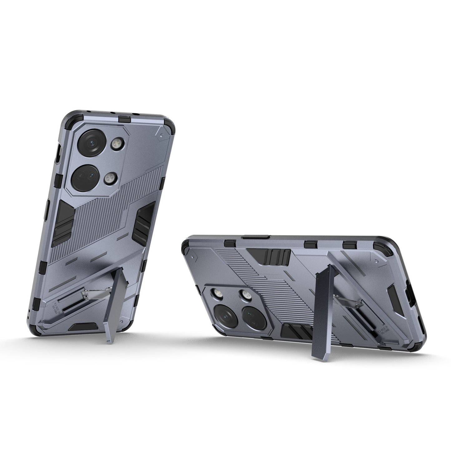 OnePlus Ace 2V Punk Shockproof Phone Case - Punk Armor 2-in-1 PC + TPU with Invisible Holder