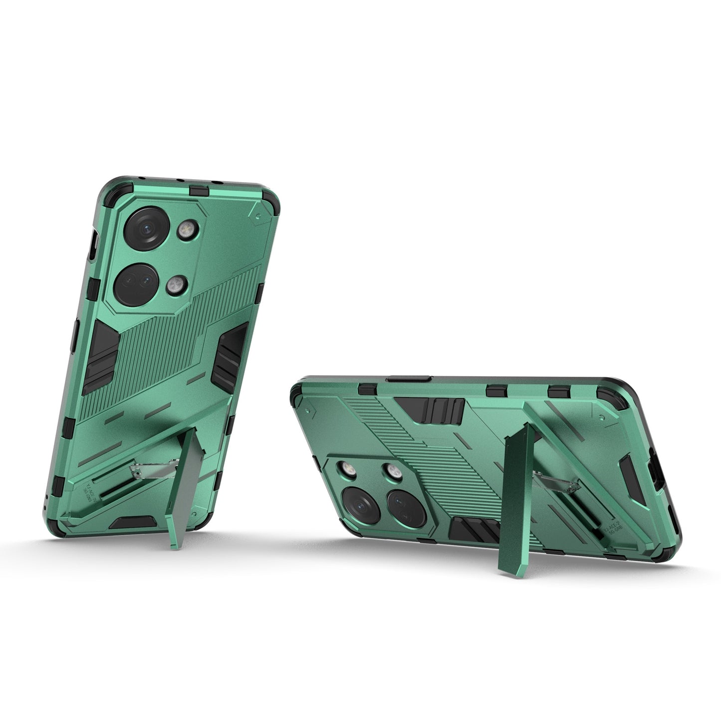OnePlus Ace 2V Punk Shockproof Phone Case - Punk Armor 2-in-1 PC + TPU with Invisible Holder