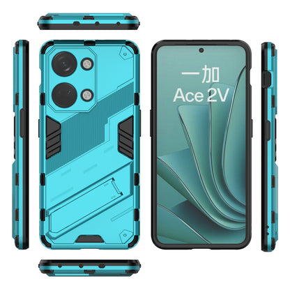 OnePlus Ace 2V Punk Shockproof Phone Case - Punk Armor 2-in-1 PC + TPU with Invisible Holder