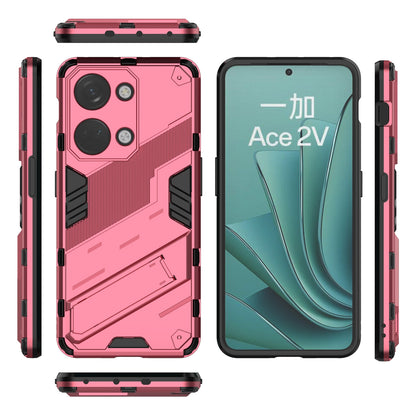 OnePlus Ace 2V Punk Shockproof Phone Case - Punk Armor 2-in-1 PC + TPU with Invisible Holder