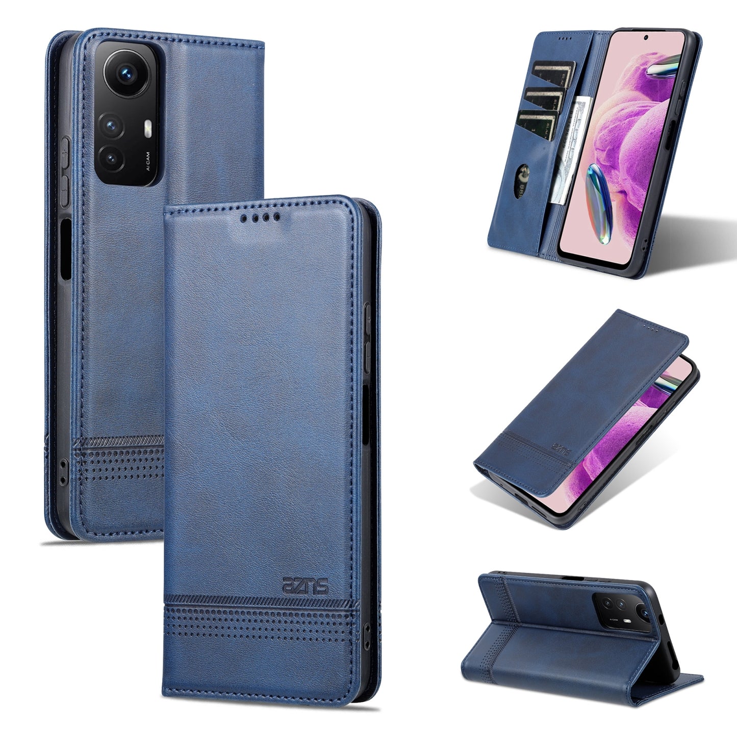 Xiaomi Redmi Note 12S Leather Wallet Case with Card Holder & Magnetic Closure