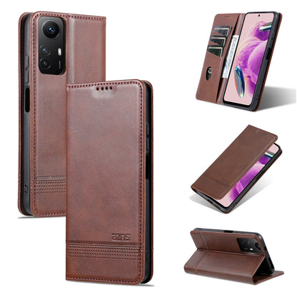 Xiaomi Redmi Note 12S Leather Wallet Case with Card Holder & Magnetic Closure