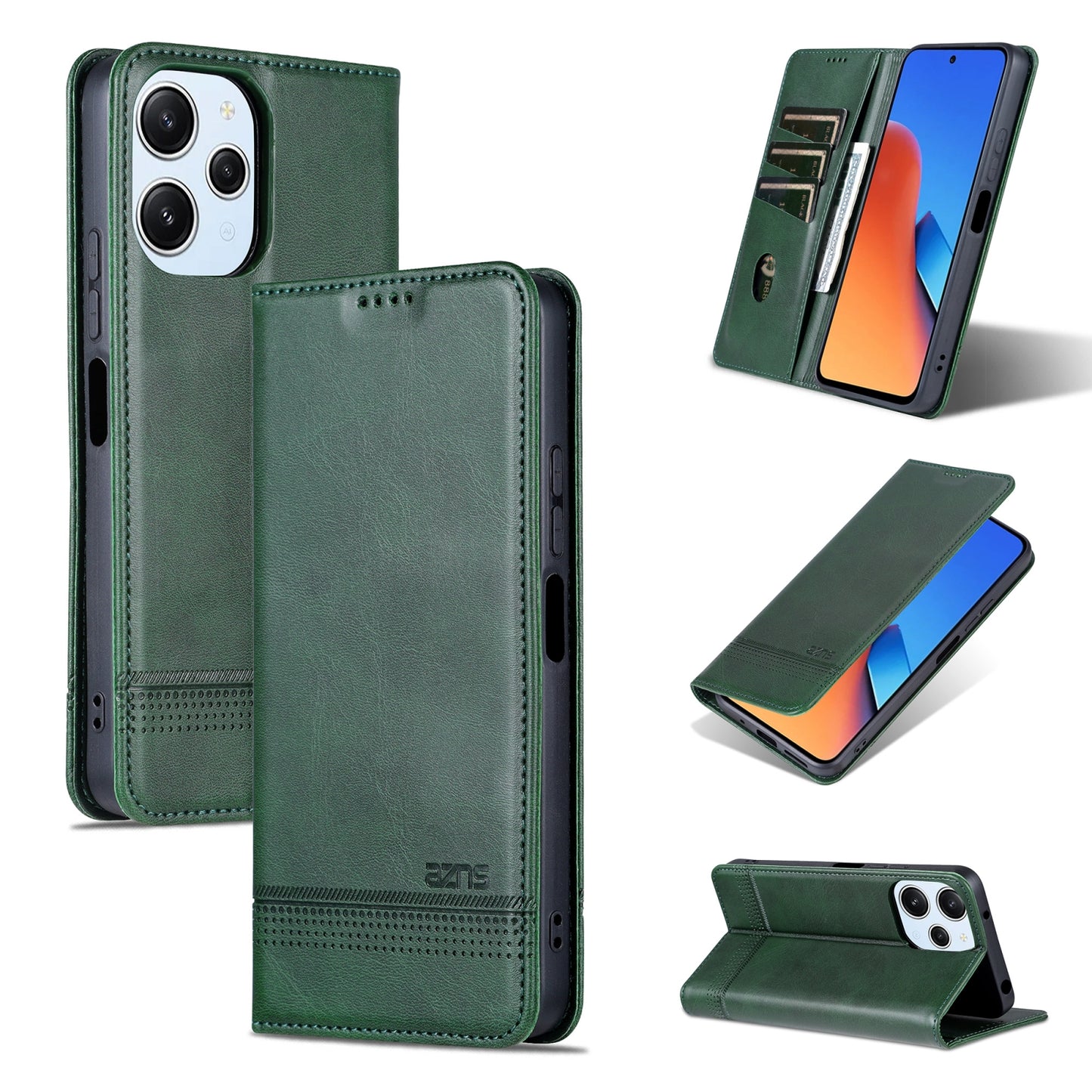 Xiaomi Redmi 12 4G Leather Wallet Case with Card Holder & Magnetic Closure