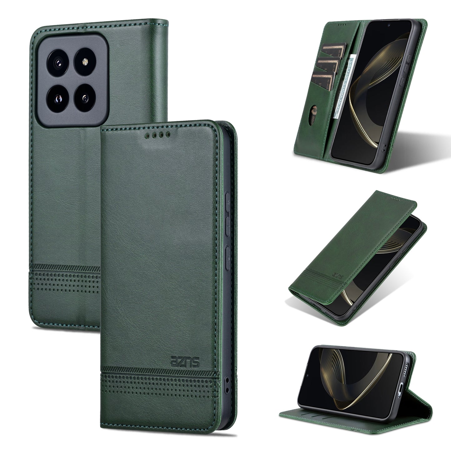 Xiaomi 14 Pro Leather Wallet Case with Card Holder & Magnetic Closure