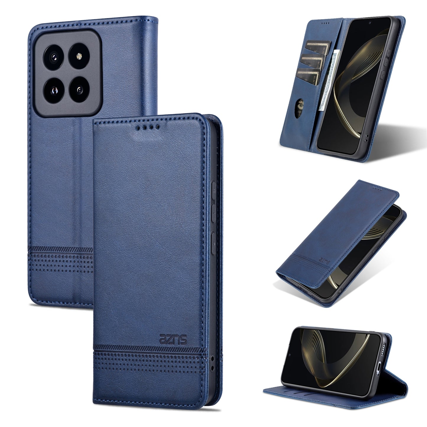 Xiaomi 14 Pro Leather Wallet Case with Card Holder & Magnetic Closure