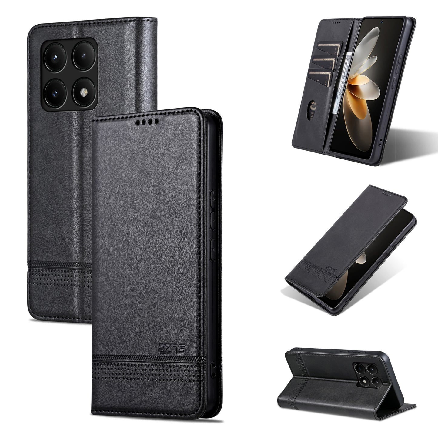 Xiaomi Redmi K70/K70 Pro Leather Wallet Case with Card Holder & Magnetic Closure