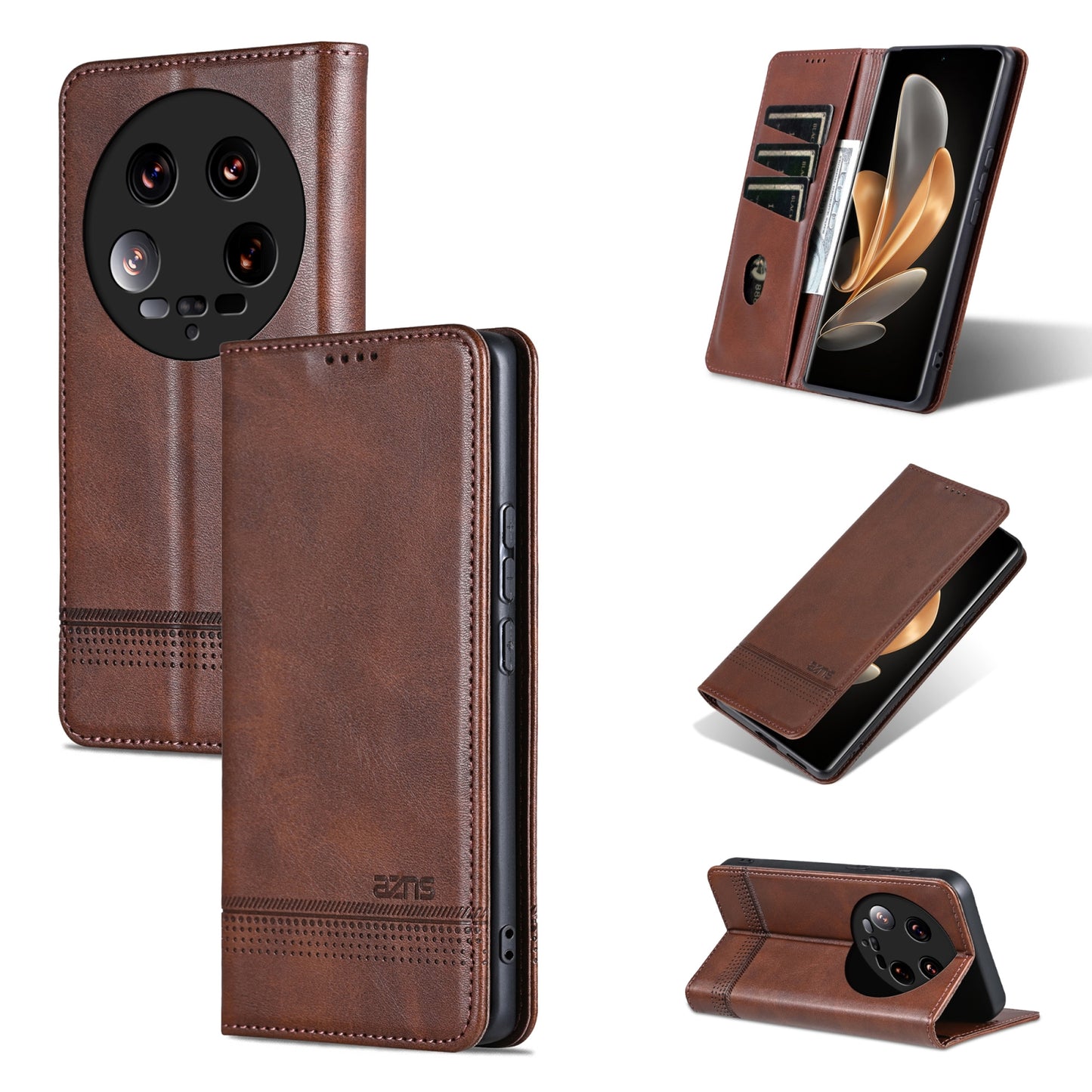 Xiaomi 14 Ultra Leather Wallet Case with Card Holder & Magnetic Closure