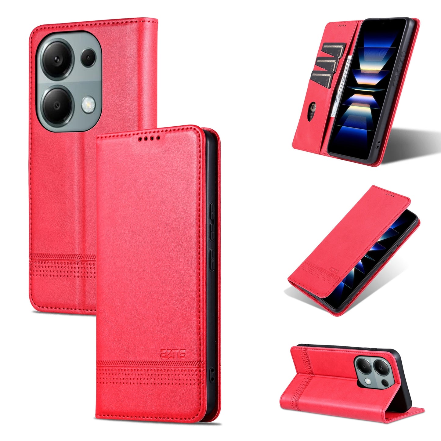 Xiaomi Redmi Note 13 Pro 4G Leather Wallet Case with Card Holder & Magnetic Closure