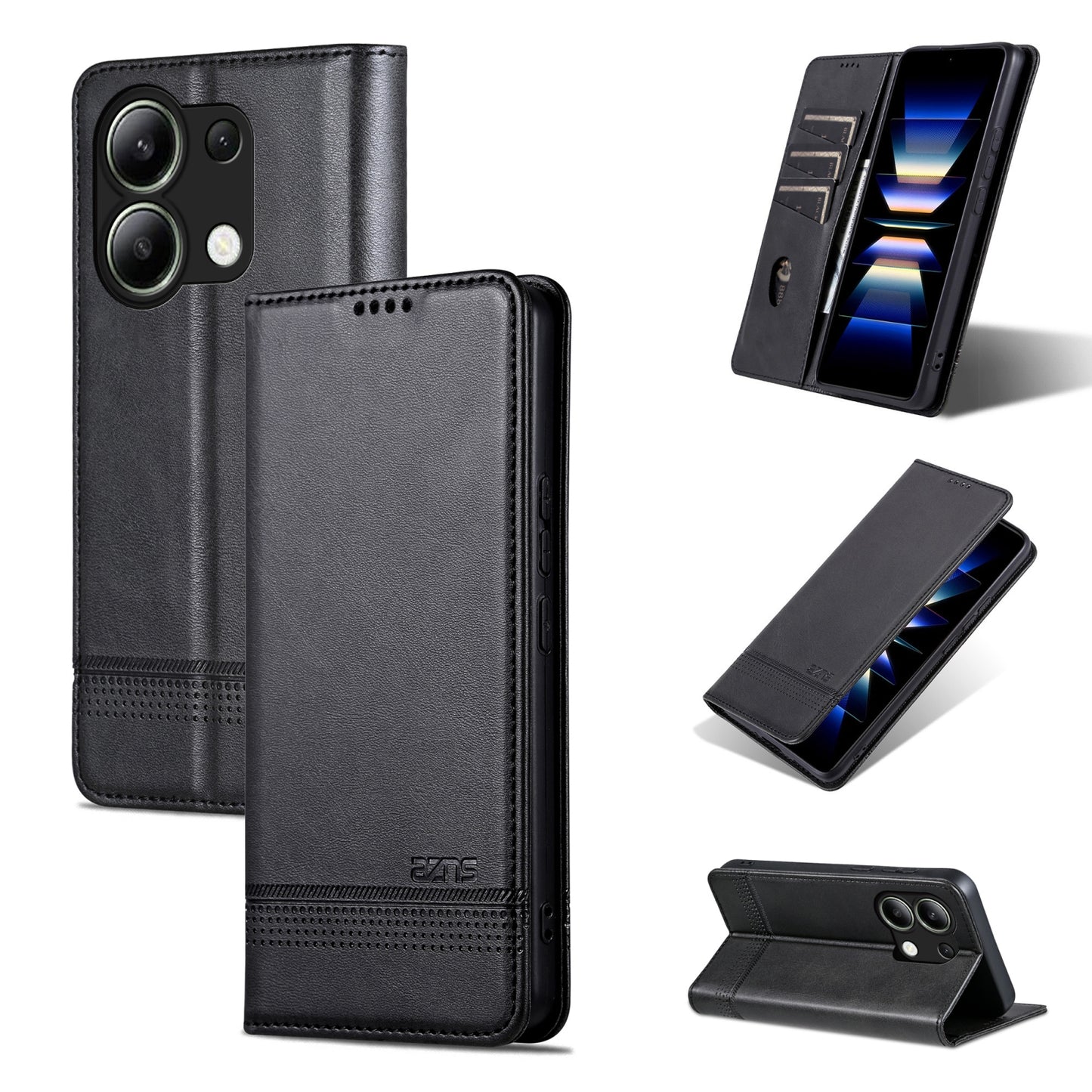 Xiaomi Redmi Note 13 4G Leather Wallet Case with Card Holder & Magnetic Closure