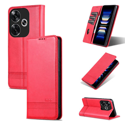 Xiaomi Redmi Turbo 3 Leather Wallet Case with Card Holder & Magnetic Closure