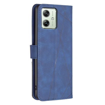 Motorola Moto G54 5G EU Edition Rhombus Texture Leather Phone Case with Magnetic Buckle and Card Holder