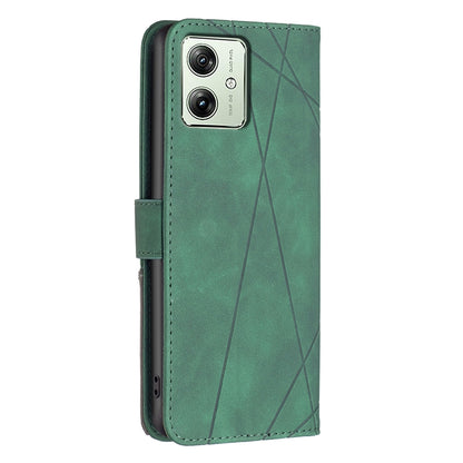 Motorola Moto G54 5G EU Edition Rhombus Texture Leather Phone Case with Magnetic Buckle and Card Holder