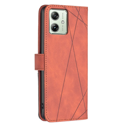 Motorola Moto G54 5G EU Edition Rhombus Texture Leather Phone Case with Magnetic Buckle and Card Holder