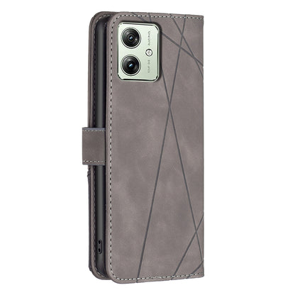 Motorola Moto G54 5G EU Edition Rhombus Texture Leather Phone Case with Magnetic Buckle and Card Holder