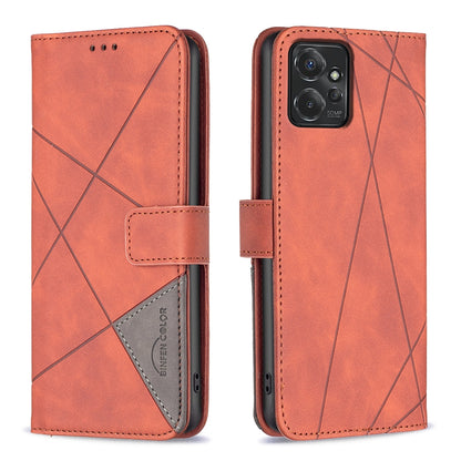 Motorola Moto G Power 5G 2024 Rhombus Texture Leather Phone Case with Magnetic Buckle and Card Holder