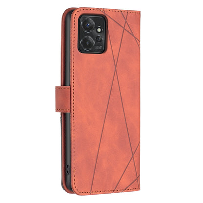 Motorola Moto G Power 5G 2024 Rhombus Texture Leather Phone Case with Magnetic Buckle and Card Holder