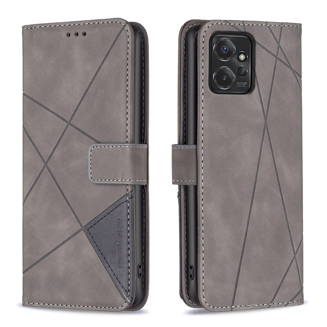 Motorola Moto G Power 5G 2024 Rhombus Texture Leather Phone Case with Magnetic Buckle and Card Holder
