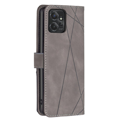 Motorola Moto G Power 5G 2024 Rhombus Texture Leather Phone Case with Magnetic Buckle and Card Holder