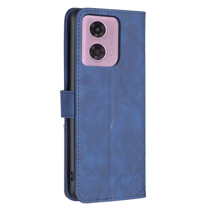 Motorola Moto G34 5 Rhombus Texture Leather Phone Case with Magnetic Buckle and Card Holder