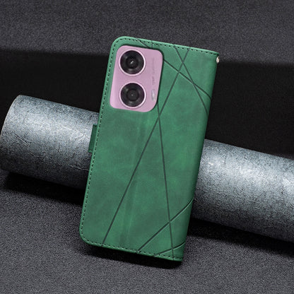 Motorola Moto G34 5 Rhombus Texture Leather Phone Case with Magnetic Buckle and Card Holder