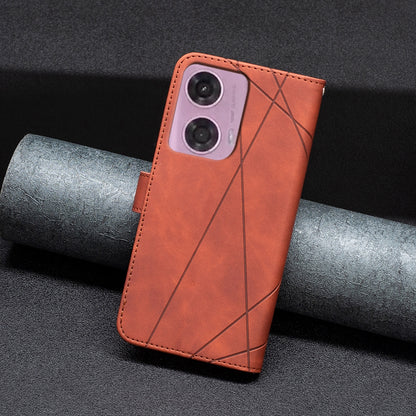 Motorola Moto G45 5G Rhombus Texture Leather Phone Case with Magnetic Buckle and Card Holder