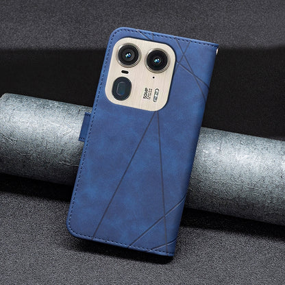 Motorola Edge 50 Ultra Rhombus Texture Leather Phone Case with Magnetic Buckle and Card Holder