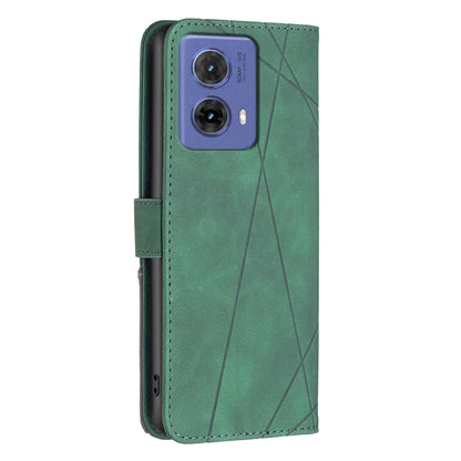 Motorola Moto G85 Rhombus Texture Leather Phone Case with Magnetic Buckle and Card Holder