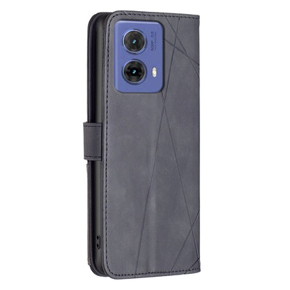 Motorola Moto G85 Rhombus Texture Leather Phone Case with Magnetic Buckle and Card Holder