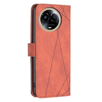Realme 11 5G Rhombus Texture Leather Phone Case with Magnetic Buckle and Card Holder