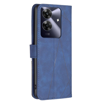 Realme Note 60 Rhombus Texture Leather Phone Case with Magnetic Buckle and Card Holder