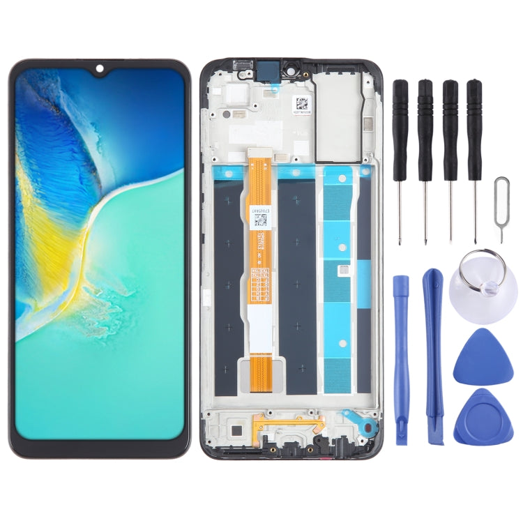 OEM LCD Screen Digitizer Full Assembly with Frame for Vivo Y15c/Y15s - Complete Replacement Part