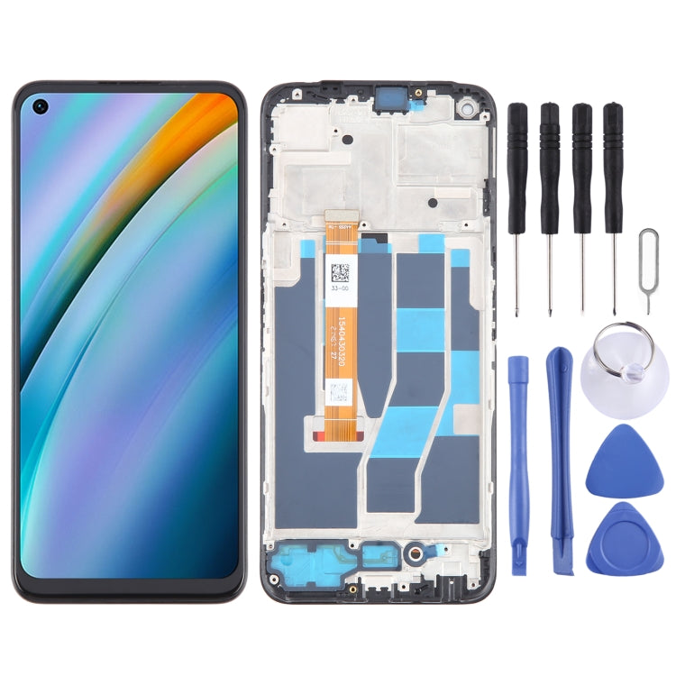 Realme Q3t OEM LCD Screen Digitizer Assembly with Frame - Complete Replacement for Broken Display