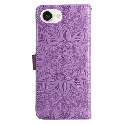 iPhone SE 20224 Sunflower Embossed Leather Wallet Phone Case with Kickstand and Card Holder