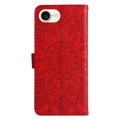 iPhone SE 20224 Sunflower Embossed Leather Wallet Phone Case with Kickstand and Card Holder