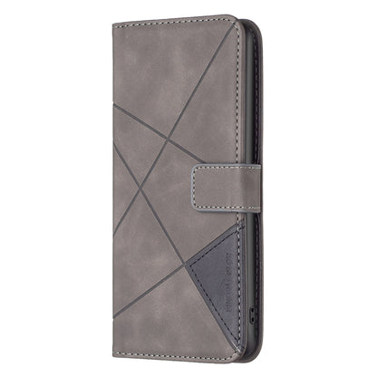 iPhone 16 Pro Rhombus Texture Leather Phone Case with Magnetic Buckle and Card Holder