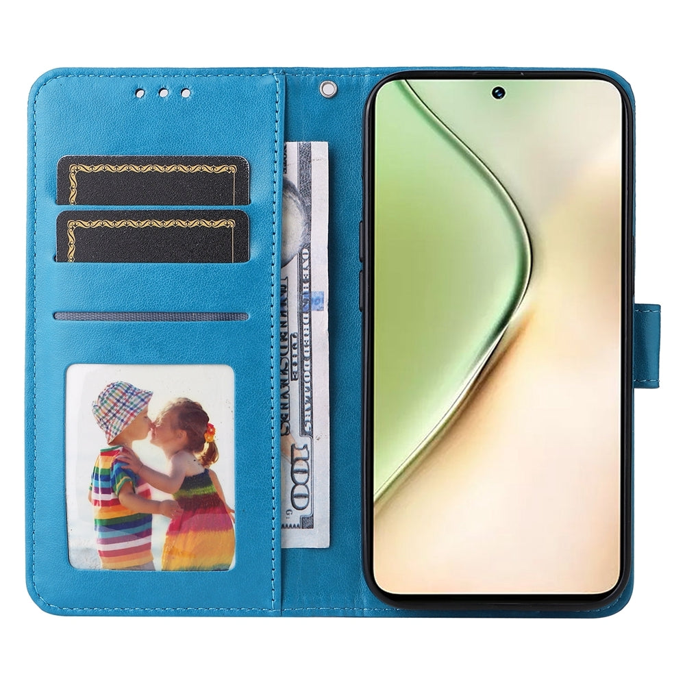 For vivo Y200 Sunflower Embossed Leather Wallet Phone Case with Kickstand and Card Holder
