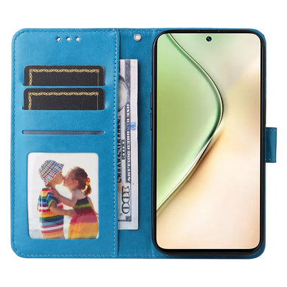 For vivo Y200 Sunflower Embossed Leather Wallet Phone Case with Kickstand and Card Holder