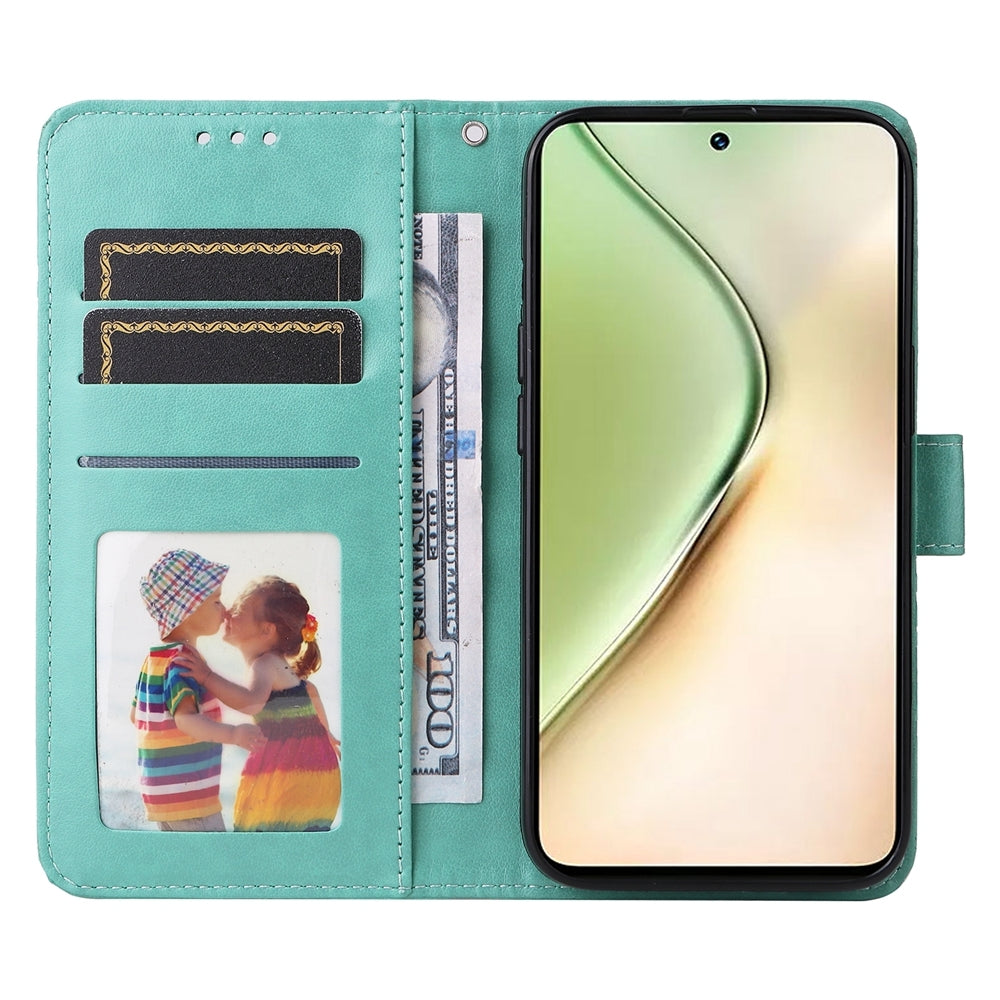 For vivo Y200 Sunflower Embossed Leather Wallet Phone Case with Kickstand and Card Holder