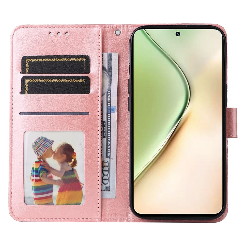 For vivo Y200 Sunflower Embossed Leather Wallet Phone Case with Kickstand and Card Holder