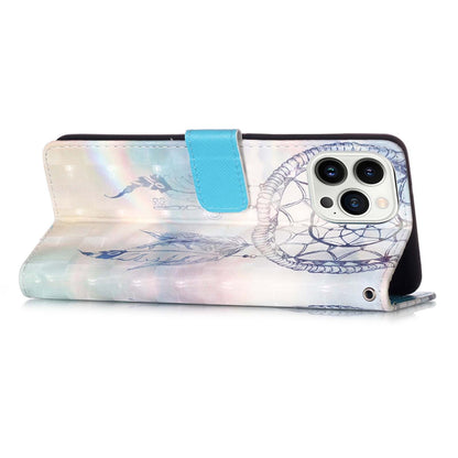 iPhone 15 Pro Max Leather Flip Phone Case with 3D Painted Design, Card Holder, Wallet & Stand Function - Durable Protection & Easy Access