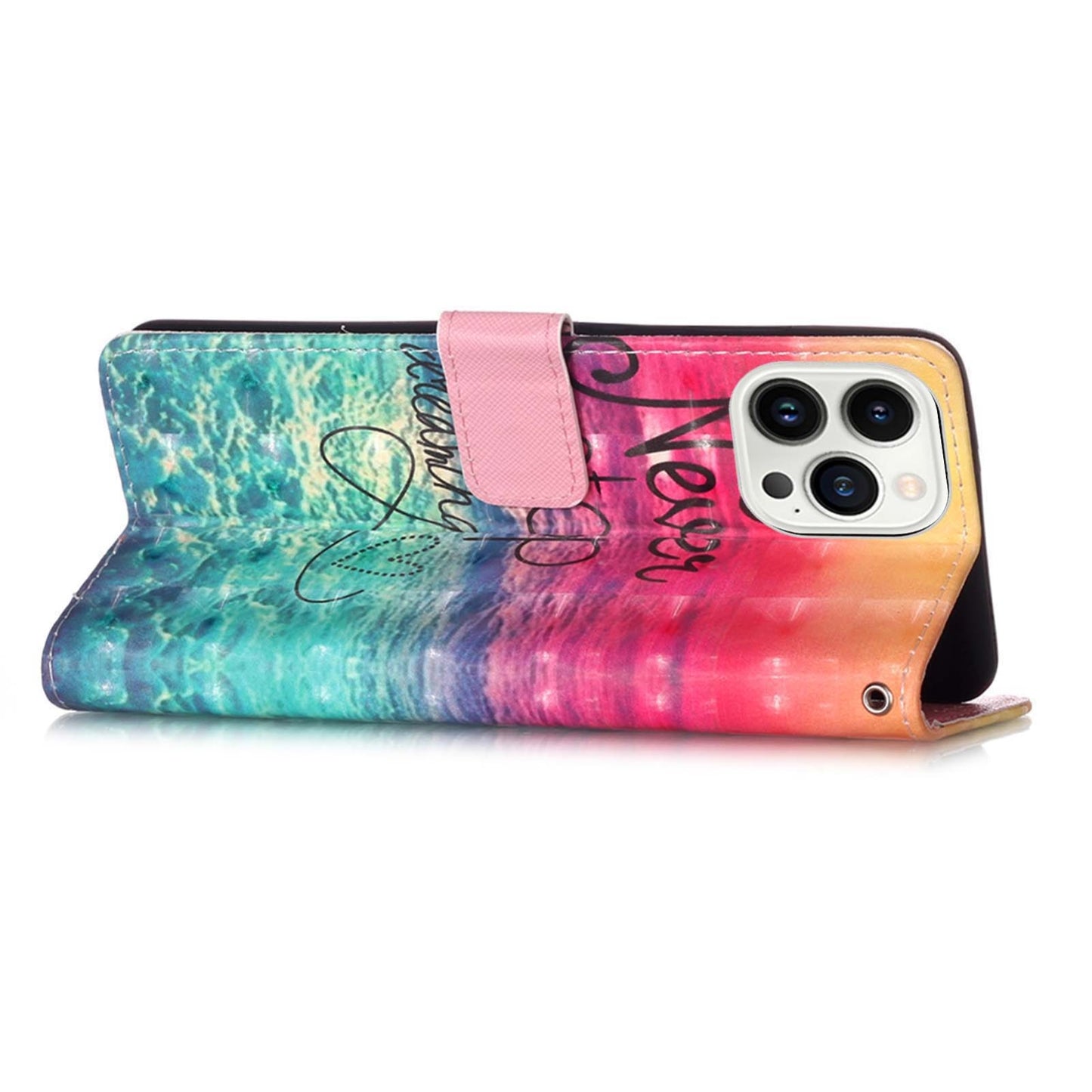 iPhone 15 Pro Max Leather Flip Phone Case with 3D Painted Design, Card Holder, Wallet & Stand Function - Durable Protection & Easy Access